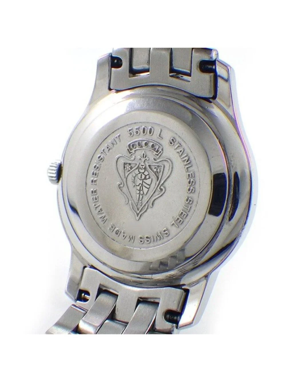 Gucci Watch Class Silver Dial Roman Index Date SS Quartz Analog